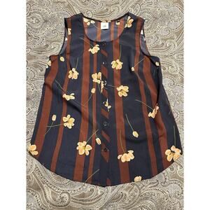 CAbi Style 3600 Scroll Sleeveless Top Woman Size Small